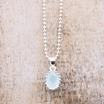 collier aqua agate silver jewelry