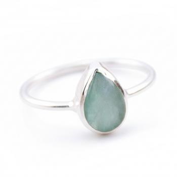 Silber Fingerring TROPFEN AMAZONIT