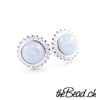 Aquamarine earrings 925 sterling silver