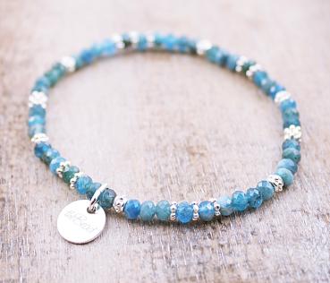 Apatit and silber beads bracelet