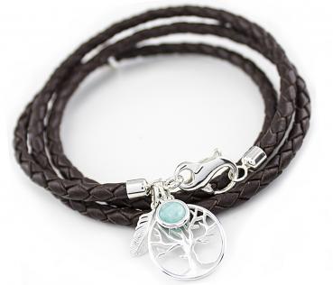 Feder Anhaenger Lederarmband von thebead