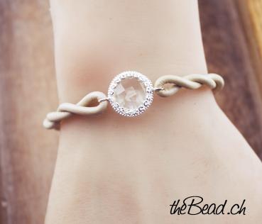 women bracelet with clear crystal