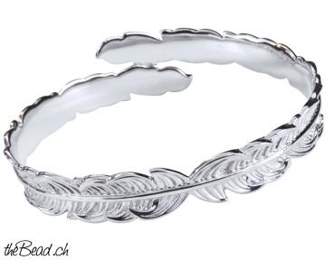 Silber FEDER Armreif