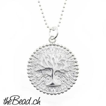 silver collier with tree of life pendant