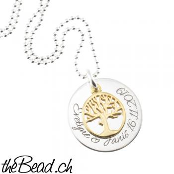 baum des lebens Kette mit Krone graviert theBead