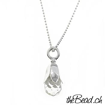 925 Sterling silver necklace with crystal pendant