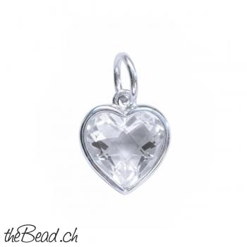 kleiner HERZ Bergkristall Anhänger