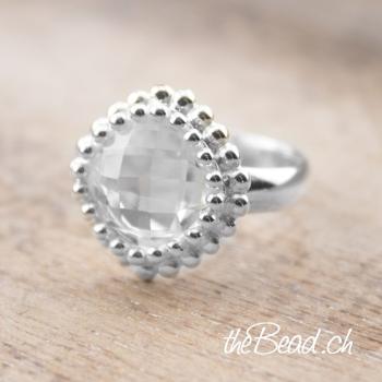 Silber Fingerring mit  bergkristall