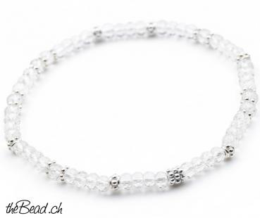Preview: BERGKRISTALL Armband mit Silberperlen Preview: BERGKRISTALL Armband mit Silberperlen