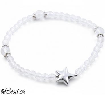 Preview: Bergkristall Armband mit STERNCHEN Preview: Bergkristall Armband mit STERNCHEN