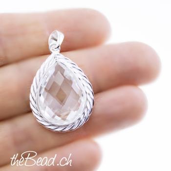 bergkristall silver pendant