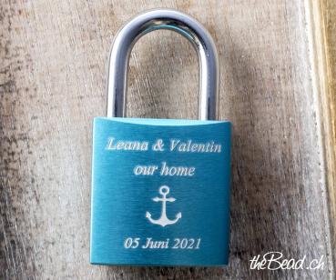 Blue Alu Love Lock