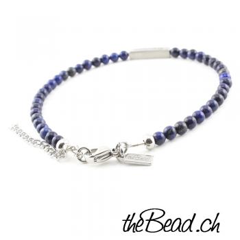 men anklet with lapislazuli