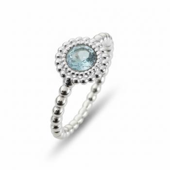 zarter Damen Fingerring & BLAUER TOPAS
