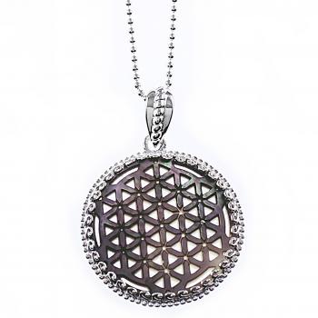 silver necklace with FLOWER OF LIFE pendant