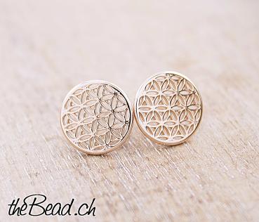 flower of life silver earrings