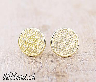 flower of life silver earrings