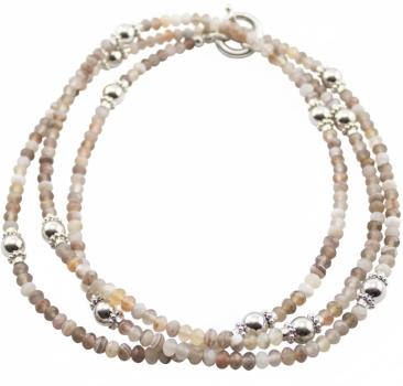 Halskette BOTSWANA ACHAT, 85 cm lang!