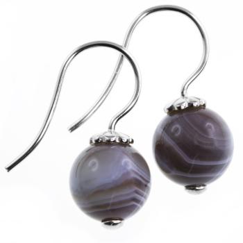 earrings 925 silver and botswana agate