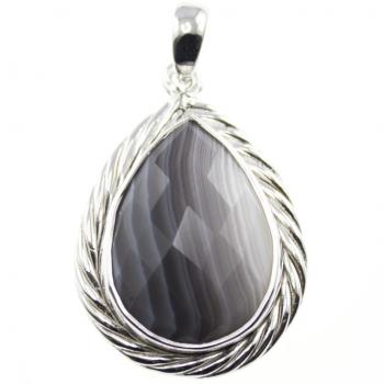 silver pendant botswana agate