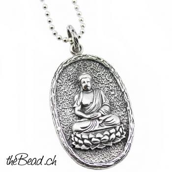 Silberhalskette mit sitzendem BUDDHA Anhänger