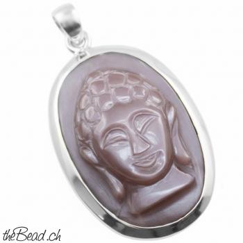 silber mondstein buddha anhänger