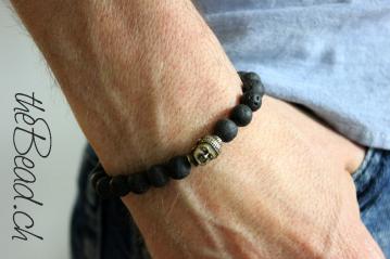 Perlenarmband aus Lava mit Buddha von theBead.ch