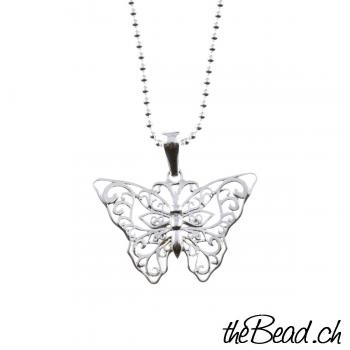 Silberhalskette BUTTERFLY