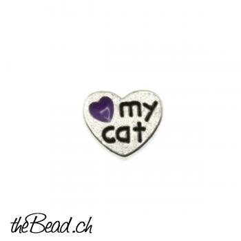 Little Heart I LOVE MY CAT for La Vie Medaillon