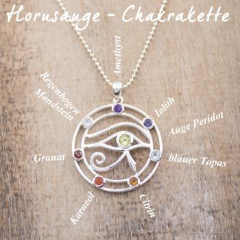 Preview: Silberhalskette HORUSAUGE mit echten Steinen, schöne Geschenkidee! Preview: Spirituller Silberschmuck online kaufen