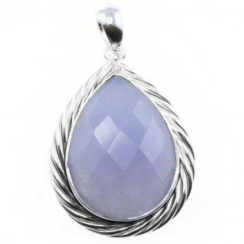 silver pendant chalcedony