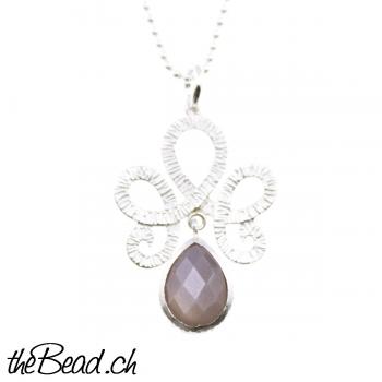 moonstone silver necklace