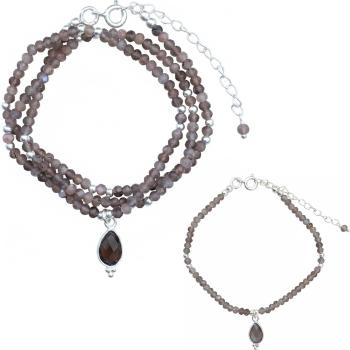 SCHMUCKSET - Chocolate Mondstein HALSKETTE & ARMBAND