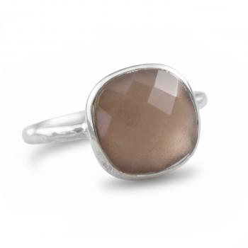 Silber RING mit CHOCOLATE MONDSTEIN