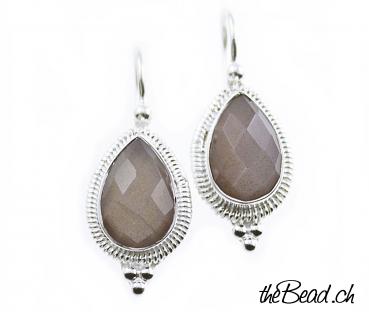 925 sterling silver chocolate moonstone