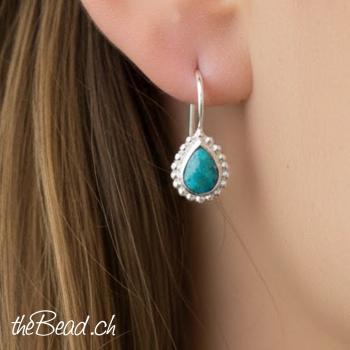 Silber Ohrhänger mit CHRYSOCOLL