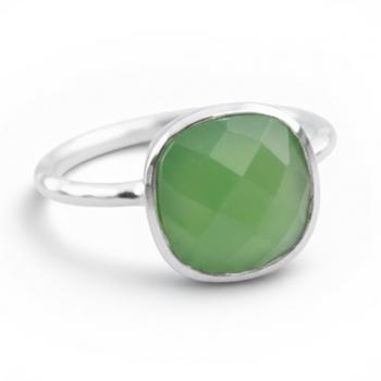 Silber RING mit CHRYSOPRAS