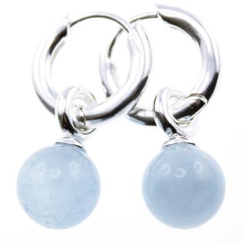 925 silver earring with aquamarin