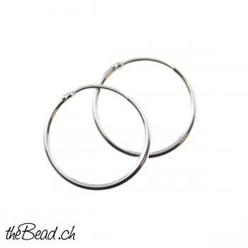 zarte Silber Creolen,  19 mm