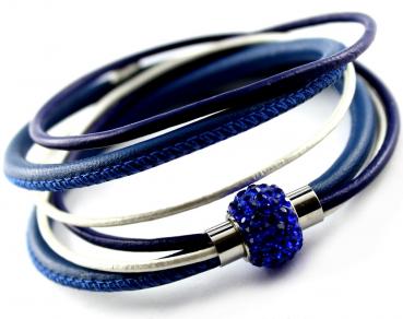Damen Lederarmband mit Glitzer - Magnetverschluss