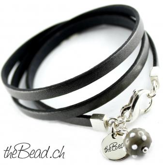 Wrap Leather Bracelet SILVERGREY