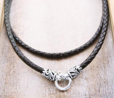 leather necklace with 925 sterling silver