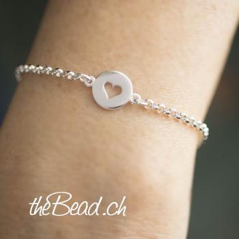 zartes Silber Armband HERZ