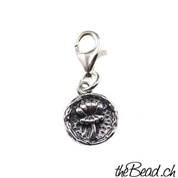 dandelion silver charm