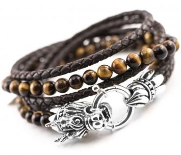 dragon tiger beads bracelet with lion clasp