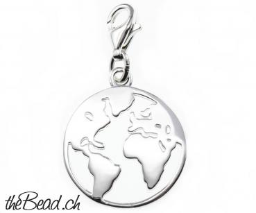 grosser Charm EARTH, Silber 925 Sterling