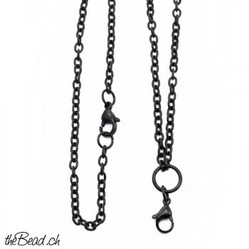 3 mm schwarze Kette mit Karabiner zum Einhängen von Anhängern