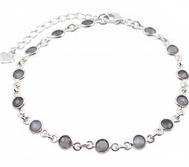 Silberarmband mit grauem MONDSTEIN