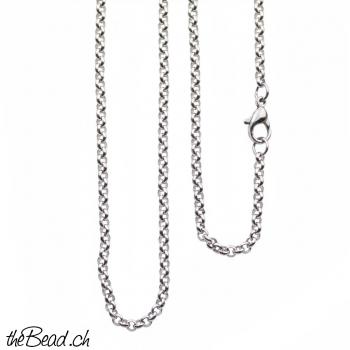 3 mm ERBSKETTE aus Edelstahl, mit Karabiner-Verschluss