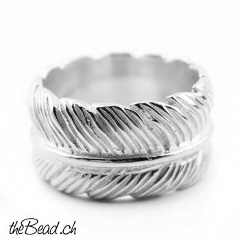 Silber FEDER Fingerring